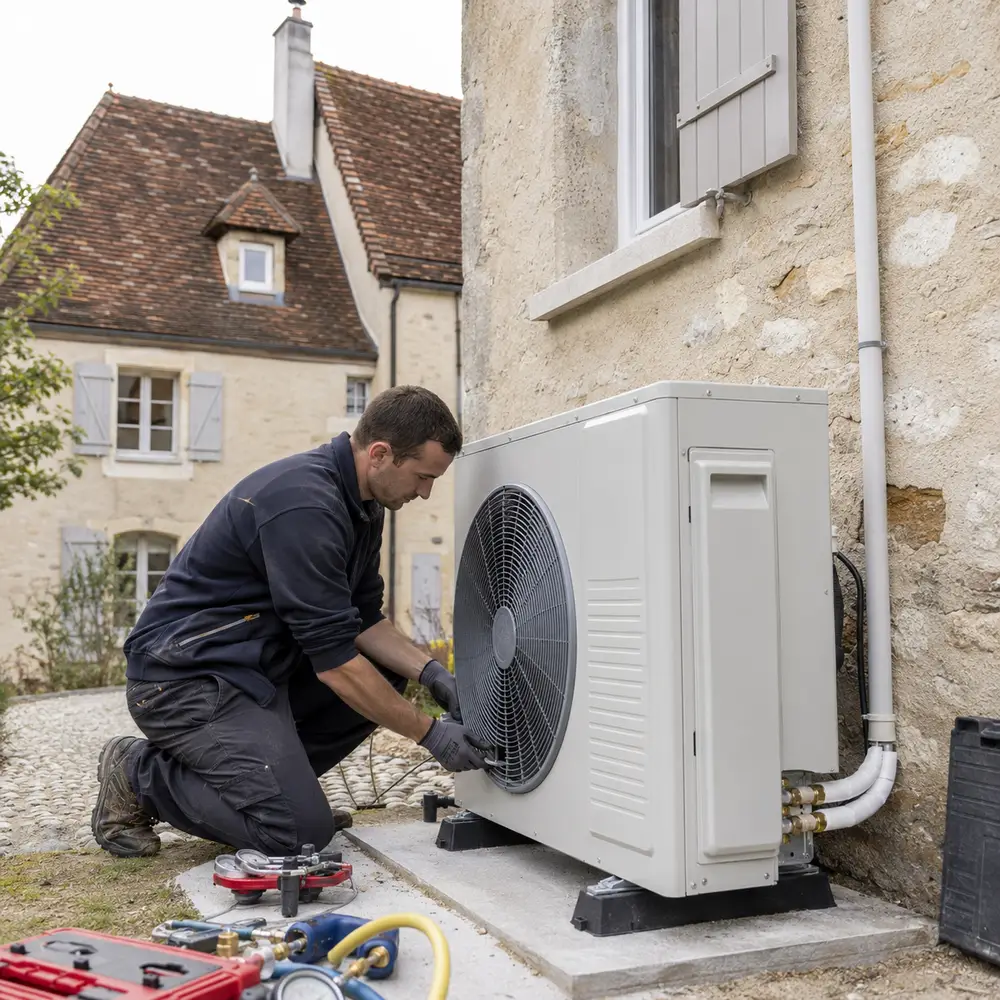 Installation d'une pompe à chaleur extérieure