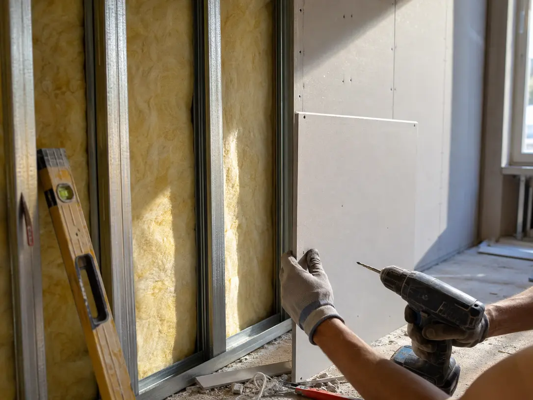 Création d’une nouvelle cloison en plaques de plâtre