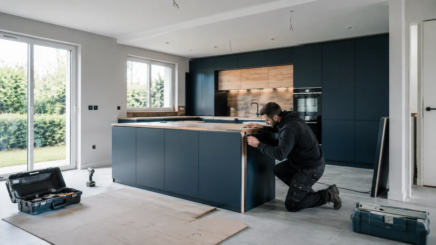 Pose et rénovation d’une cuisine équipée lors d’un chantier à Pau